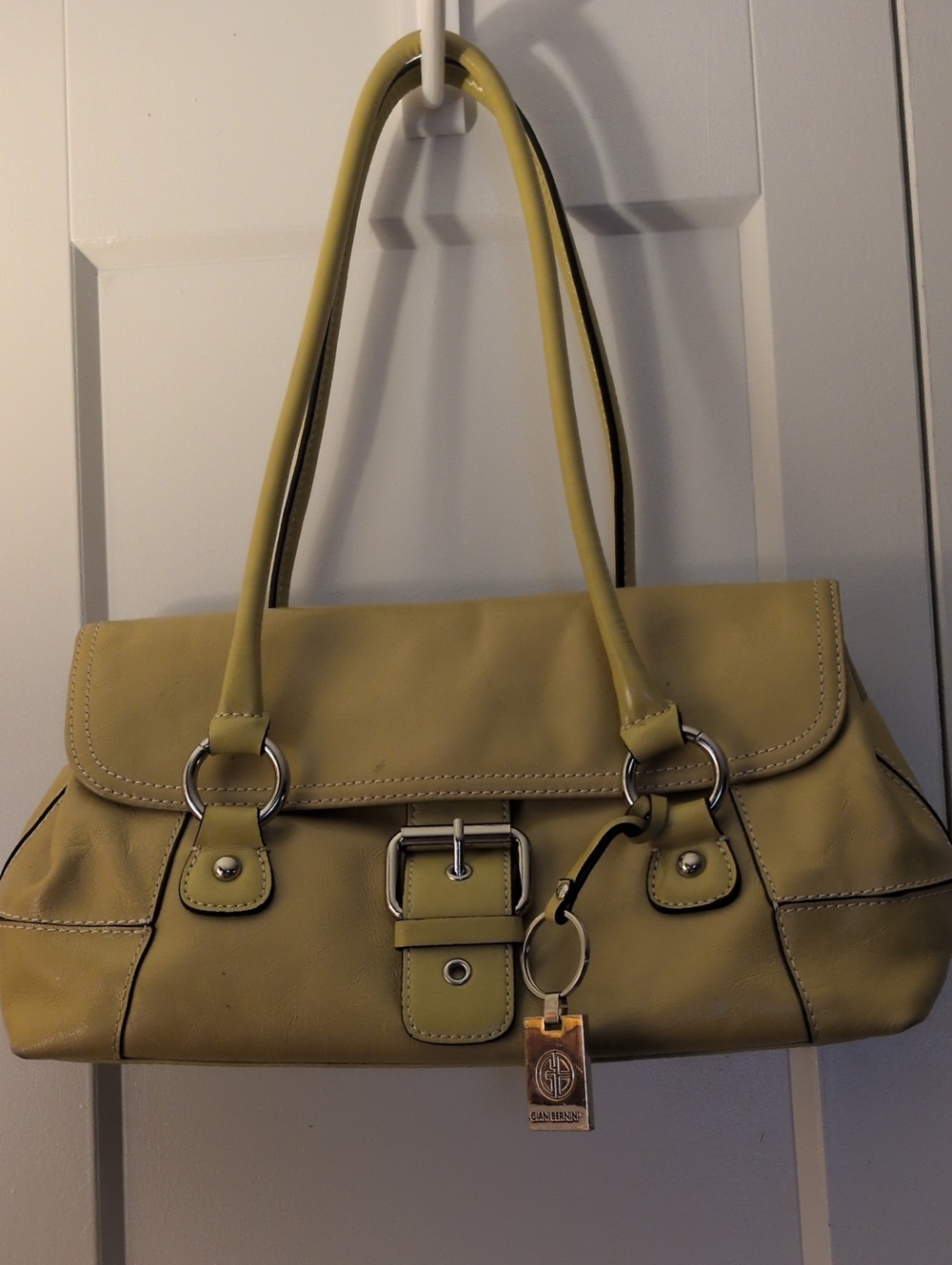 Giani Bernini Yellow Shoulder Bag with Buckle Detail